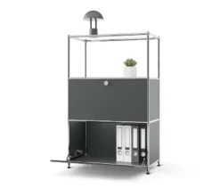Kommode Metall »CN3« mit 2 Klappfächern, grau