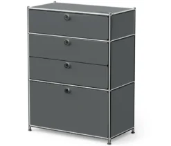 Kommode Metall »CN3« mit 3 Schubladen und Klappenfach, grau