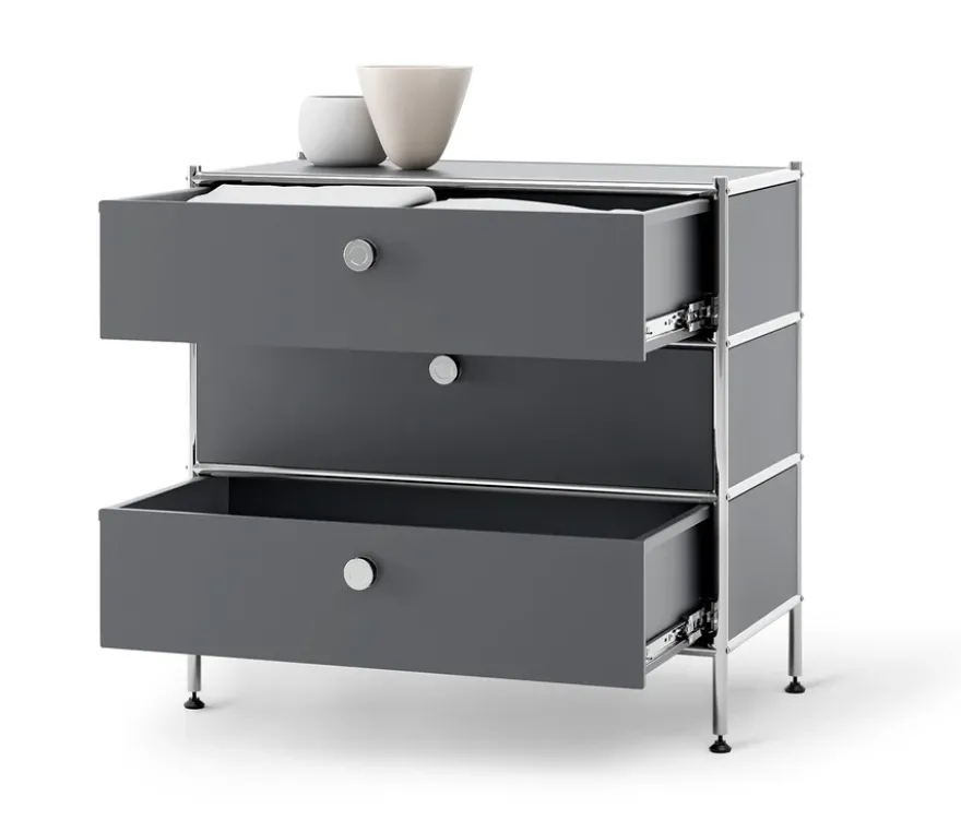 Kommode Metall »CN3« mit 3 Schubladen, grau