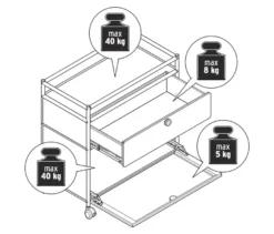 Kommode Metall »CN3« mit 1 Schublade, 1 Klappenfach und Umrandung