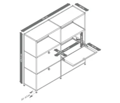 Kommode Metall »CN3« mit versetzbaren Klappenfächern, schwarz