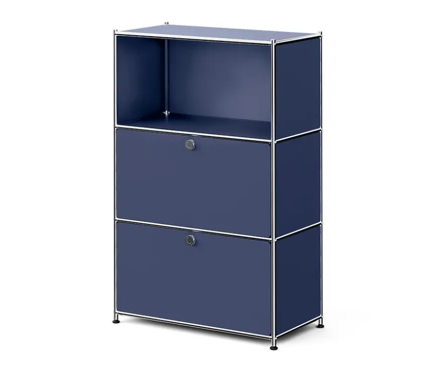Kommode Metall »CN3« mit 2 versetzbaren Klappenfächern, dunkelblau