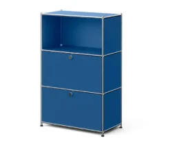 Kommode Metall »CN3« mit 2 versetzbaren Klappenfächern, enzianblau