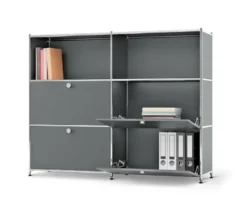 Kommode Metall »CN3« mit versetzbaren Klappenfächern, grau