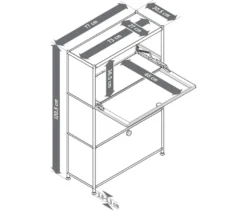 Kommode Metall »CN3 Slim Line« mit 3 Klappfächern, weiß