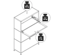 Kommode Metall »CN3 Slim Line« mit 3 Klappfächern, weiß
