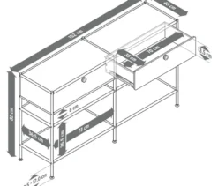 Konsole Metall »CN3« mit 2 Schubladen, schwarz