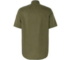 Kurzarmhemd mit Leinen, khaki