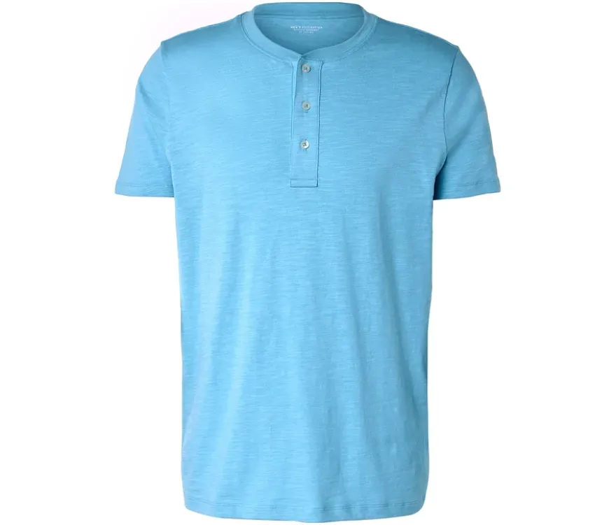 Kurzarm-Henley, hellblau