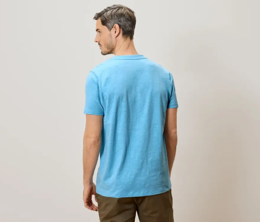 Kurzarm-Henley, hellblau