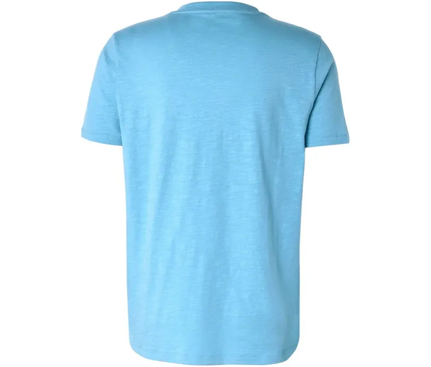 Kurzarm-Henley, hellblau