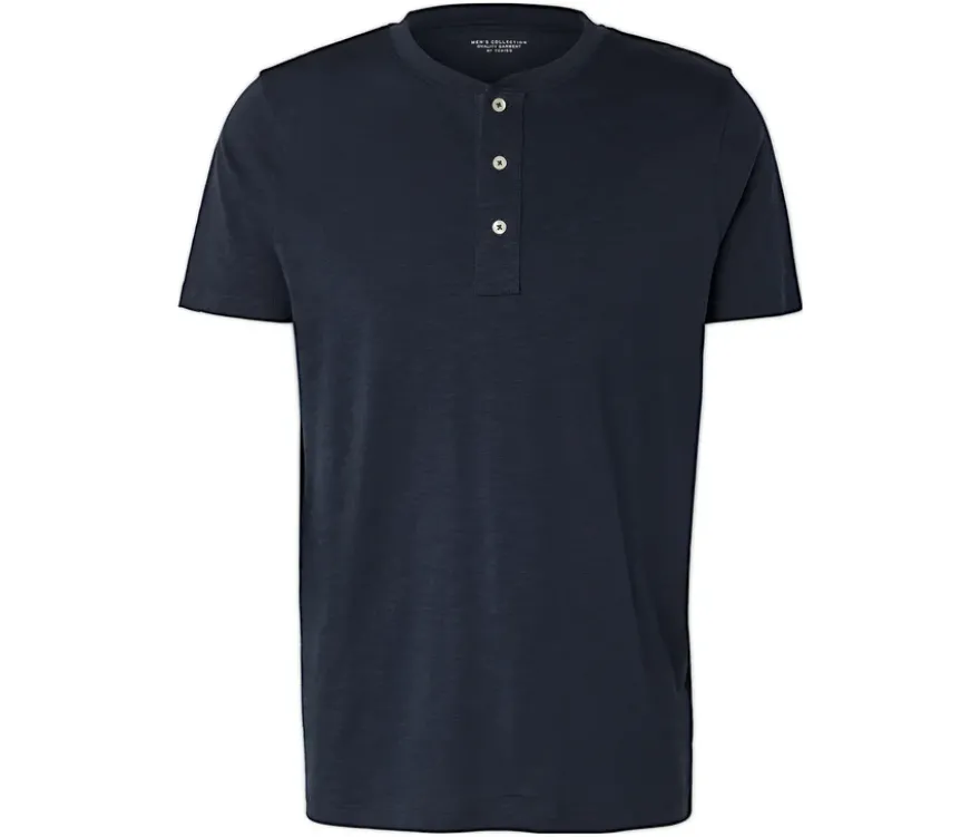 Kurzarm-Henley, navy