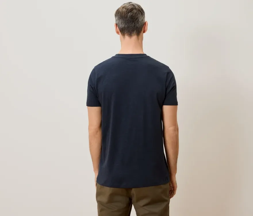 Kurzarm-Henley, navy