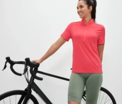 Kurzarm-Rad-Shirt, pink