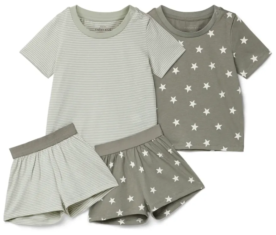 2 kurze Kinder-Pyjamas
