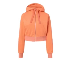 Kurze Sport-Sweatjacke, orange