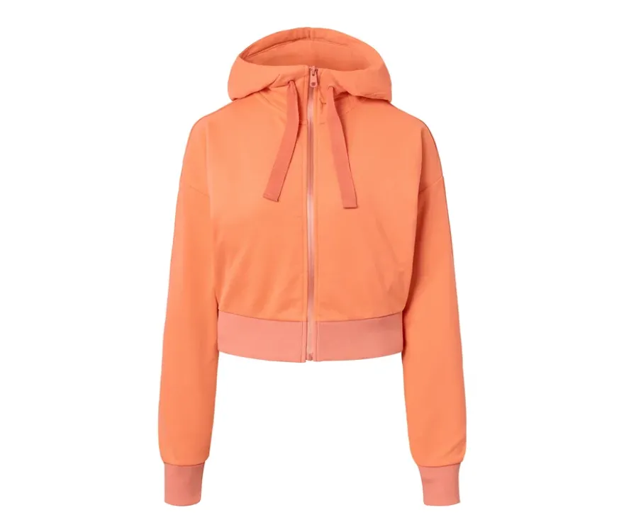 Kurze Sport-Sweatjacke, orange