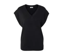 Kurzärmliger Feinstrickpullover, schwarz