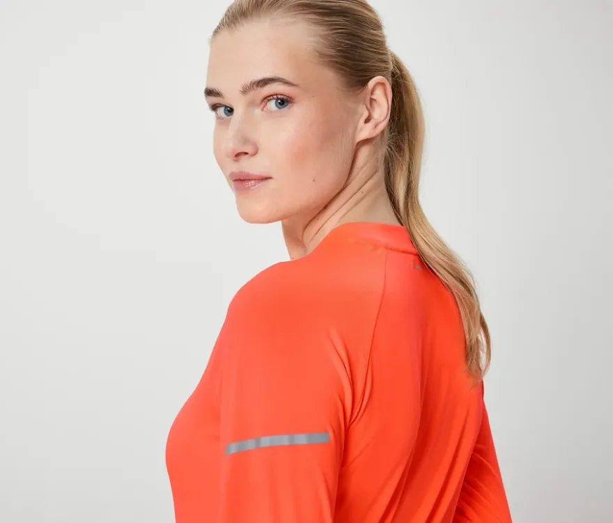 Langarm-Funktionsshirt, neonorange