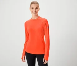 Langarm-Funktionsshirt, neonorange