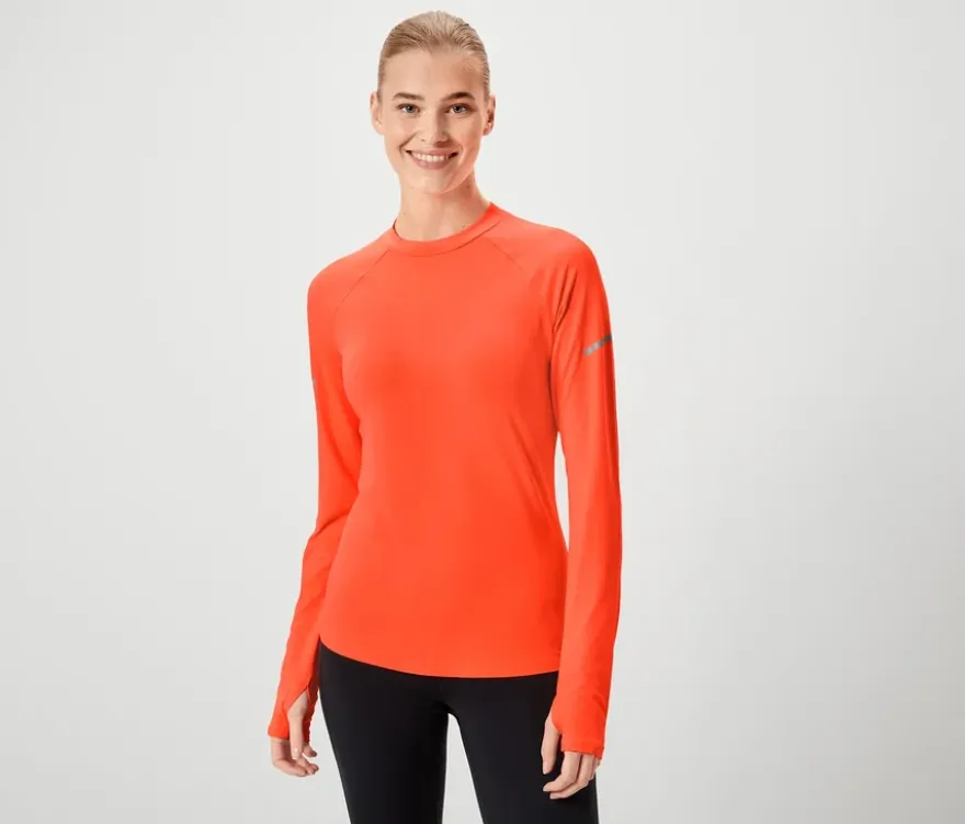 Langarm-Funktionsshirt, neonorange
