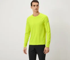 Langarm-Funktionsshirt, neongelb