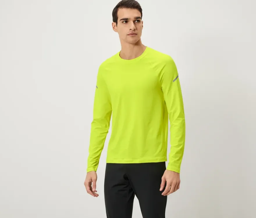 Langarm-Funktionsshirt, neongelb