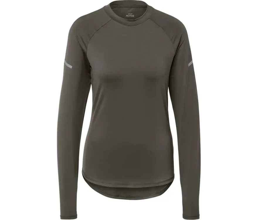 Langarm-Funktionsshirt, olivgrün