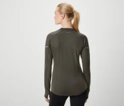 Langarm-Funktionsshirt, olivgrün