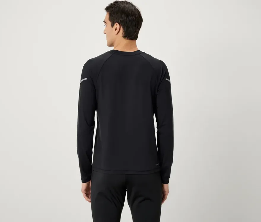 Langarm-Funktionsshirt, schwarz
