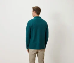 Langarm-Poloshirt, grün