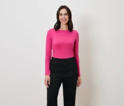 Langarmshirt, fuchsia