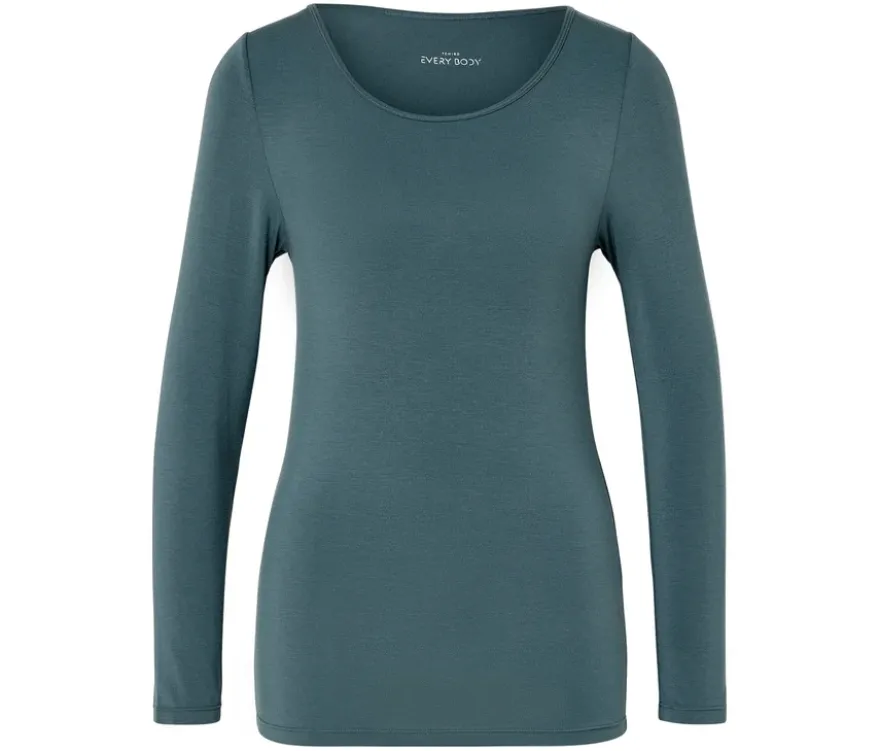 Langarmshirt im Modal-Seide-Mix