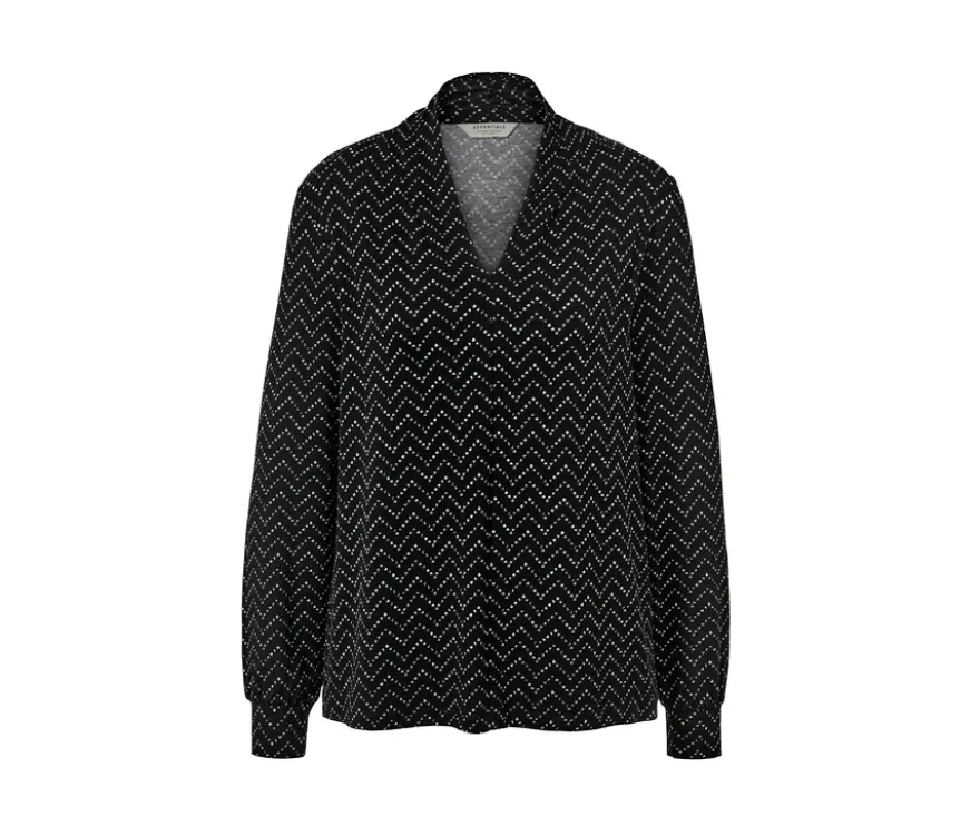 Langarmshirt mit V-Ausschnitt, Alloverprint