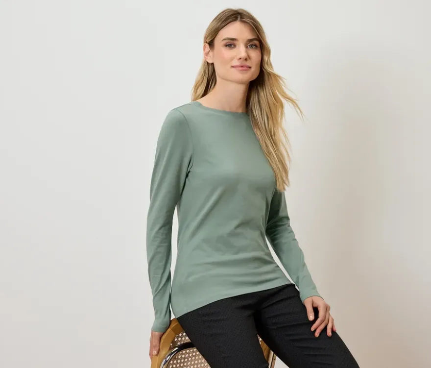 Langarmshirt, salbei