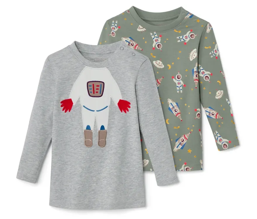 2 Langarmshirts, Outerspace