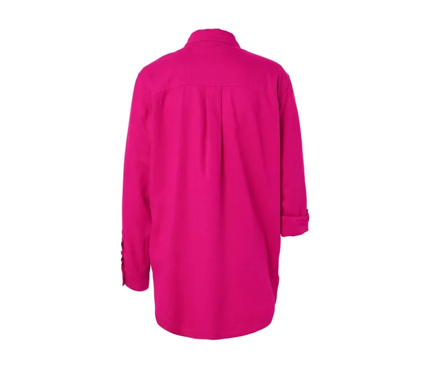 Lange Leinenbluse, pink