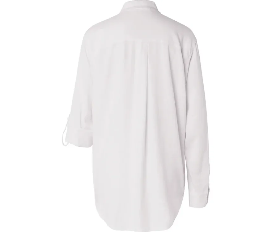 Lange Leinenbluse, weiß