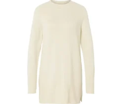 Langer Strickpullover, creme