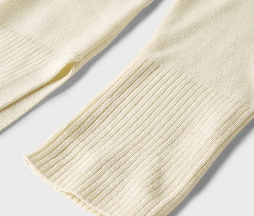 Langer Strickpullover, creme