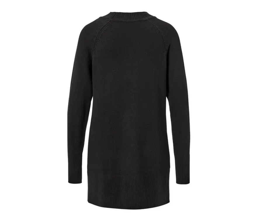 Langer Strickpullover, schwarz