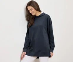 Langes Kapuzen-Sweatshirt