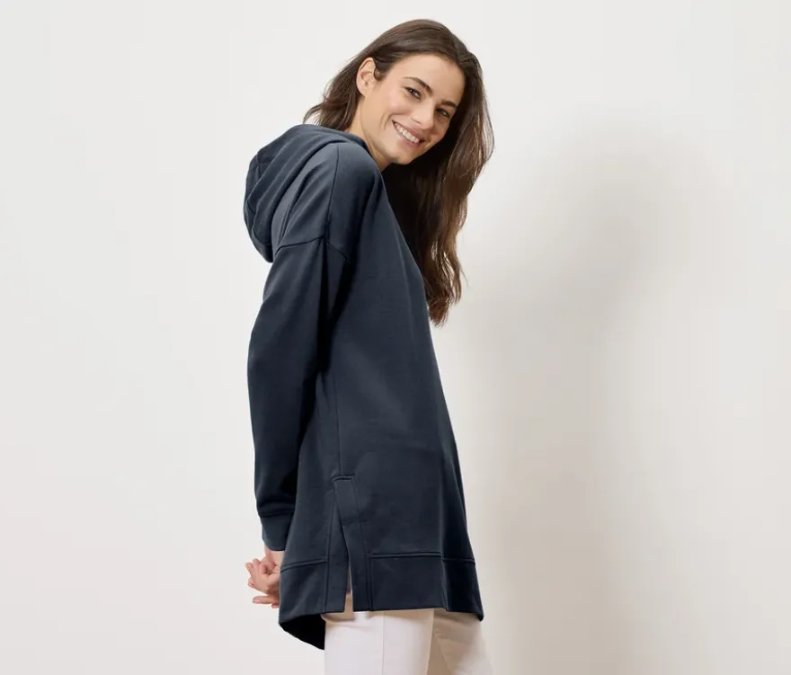 Langes Kapuzen-Sweatshirt