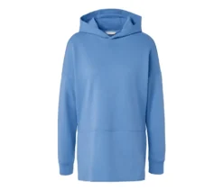 Langes Kapuzensweatshirt hellblau