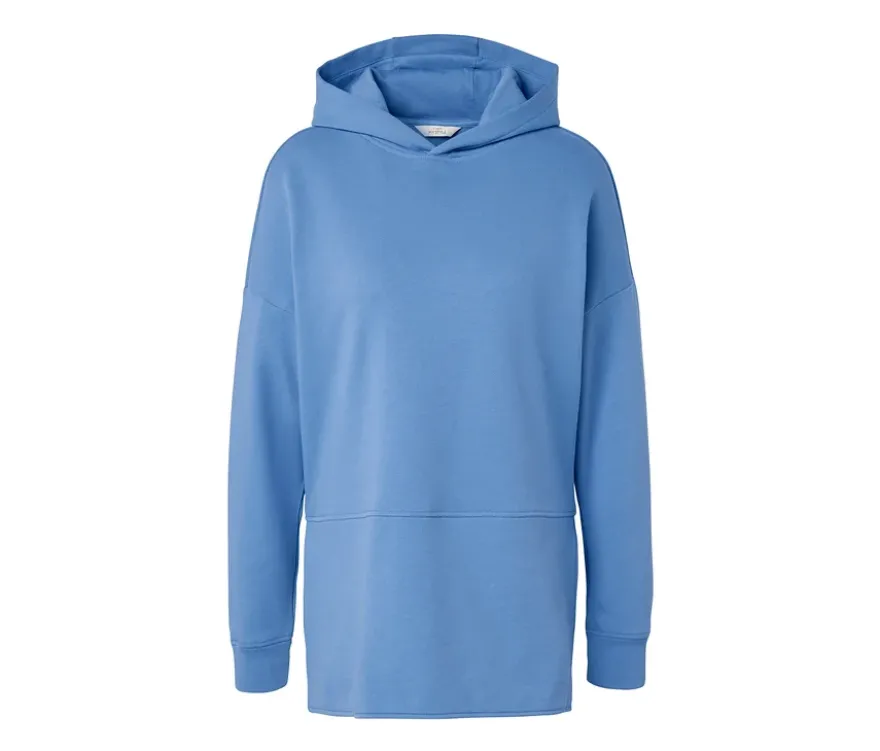 Langes Kapuzensweatshirt hellblau
