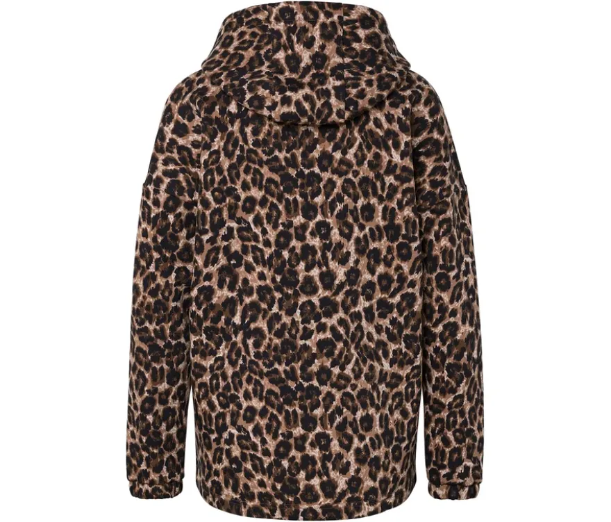 Langes Kapuzensweatshirt mit Leo-Alloverprint