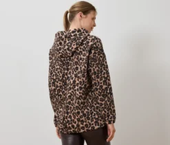 Langes Kapuzensweatshirt mit Leo-Alloverprint