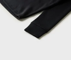 Langes Kapuzensweatshirt, schwarz