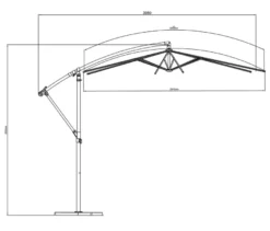 Leco Ampelschirm* Ø 300 cm, inkl. Schirmständer und Abdeckhaube, beige