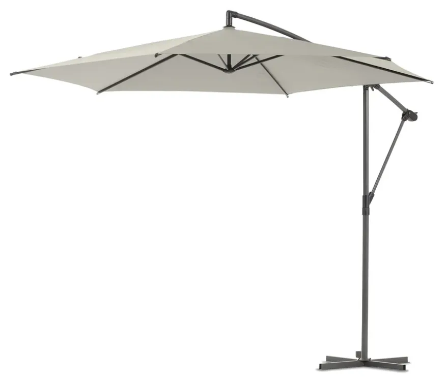 Leco Ampelschirm* Ø 300 cm, inkl. Schirmständer und Abdeckhaube, hellgrau